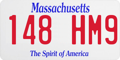 MA license plate 148HM9
