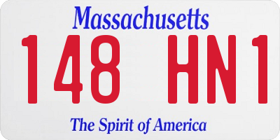 MA license plate 148HN1