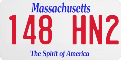 MA license plate 148HN2