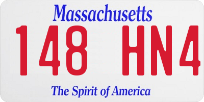MA license plate 148HN4