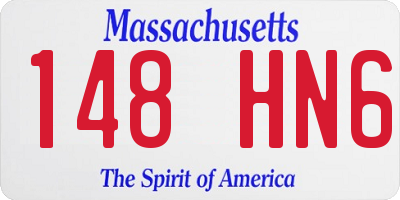 MA license plate 148HN6