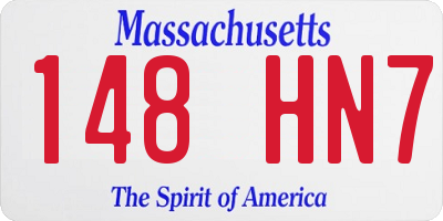 MA license plate 148HN7