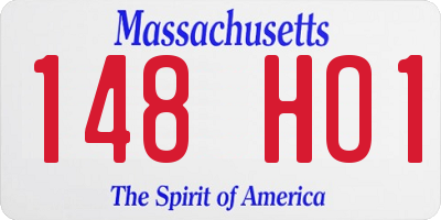 MA license plate 148HO1