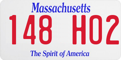 MA license plate 148HO2