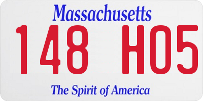 MA license plate 148HO5