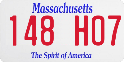 MA license plate 148HO7