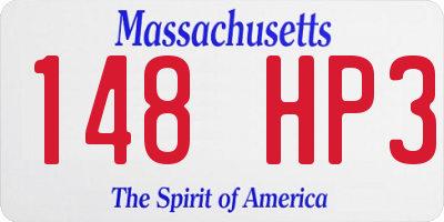 MA license plate 148HP3