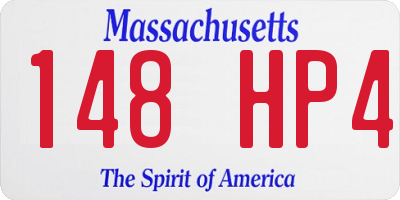 MA license plate 148HP4