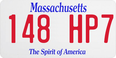 MA license plate 148HP7