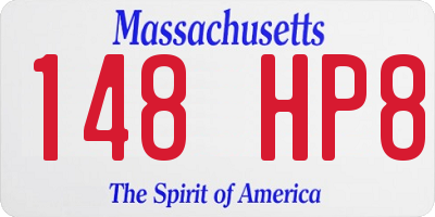 MA license plate 148HP8