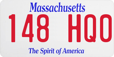 MA license plate 148HQ0