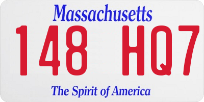 MA license plate 148HQ7
