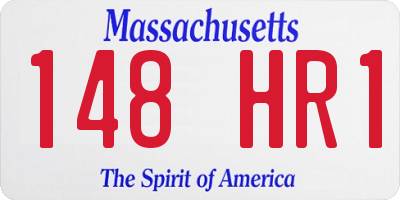 MA license plate 148HR1