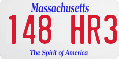 MA license plate 148HR3