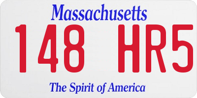 MA license plate 148HR5