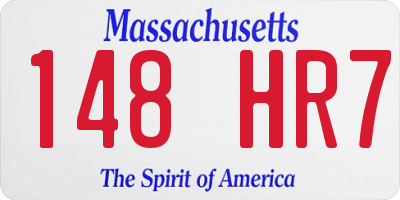 MA license plate 148HR7