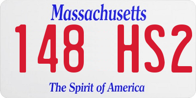 MA license plate 148HS2