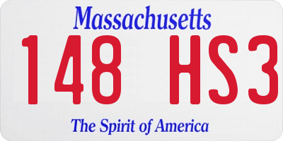 MA license plate 148HS3