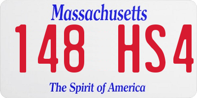 MA license plate 148HS4