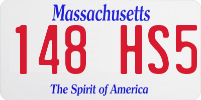 MA license plate 148HS5