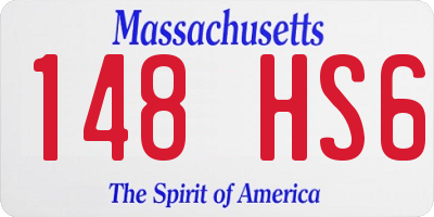 MA license plate 148HS6