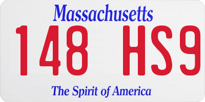 MA license plate 148HS9