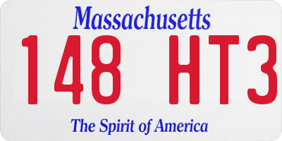 MA license plate 148HT3