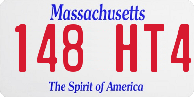 MA license plate 148HT4
