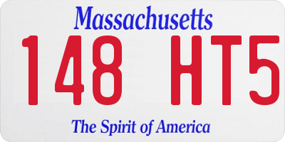 MA license plate 148HT5