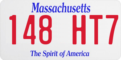 MA license plate 148HT7
