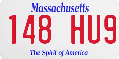 MA license plate 148HU9