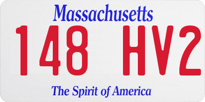 MA license plate 148HV2