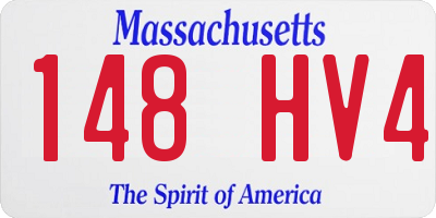 MA license plate 148HV4