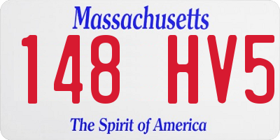 MA license plate 148HV5
