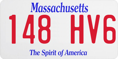 MA license plate 148HV6