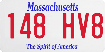 MA license plate 148HV8