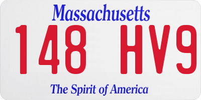 MA license plate 148HV9