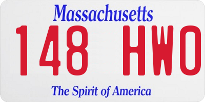 MA license plate 148HW0
