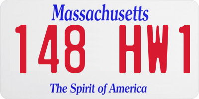 MA license plate 148HW1