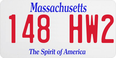 MA license plate 148HW2