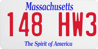 MA license plate 148HW3