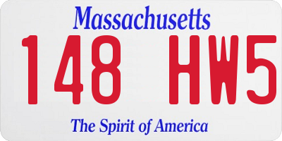 MA license plate 148HW5