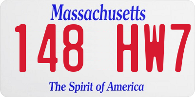 MA license plate 148HW7
