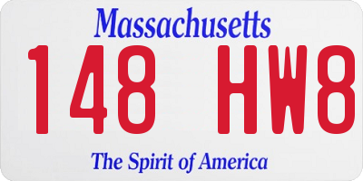 MA license plate 148HW8