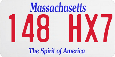 MA license plate 148HX7