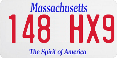 MA license plate 148HX9