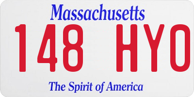 MA license plate 148HY0
