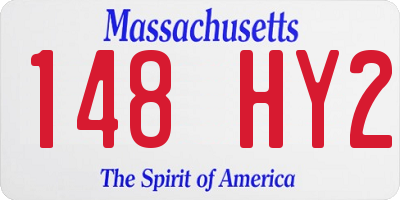 MA license plate 148HY2