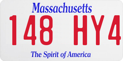 MA license plate 148HY4
