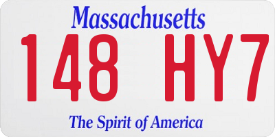MA license plate 148HY7